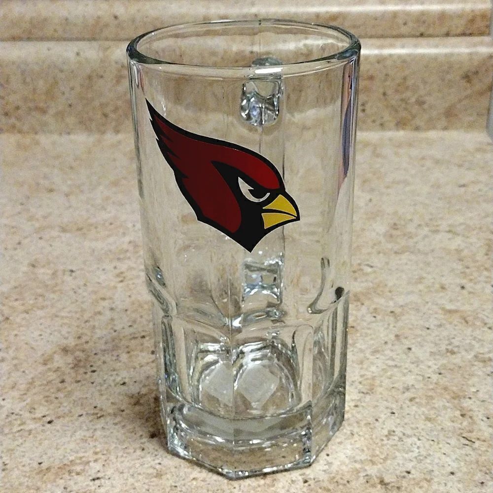 Libbey Arizona Cardinals Large 33oz 8" Tall Glass Beer Mug NWT